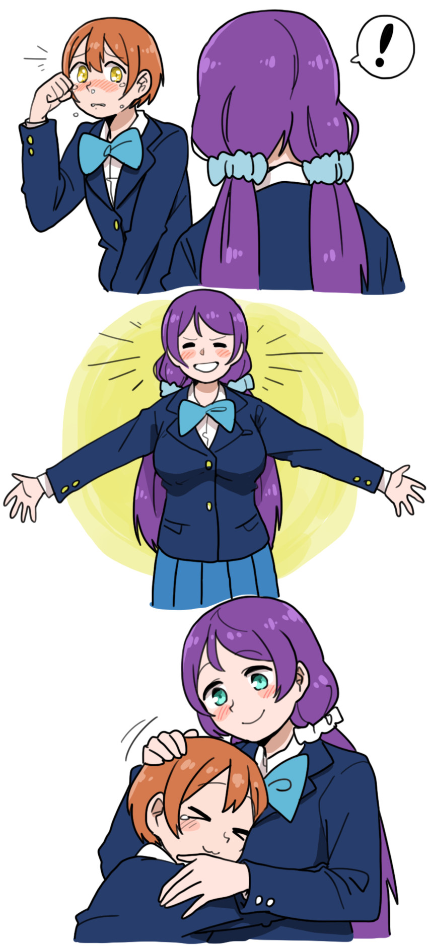 tojo nozomi and hoshizora rin (love live! and 1 more) drawn by anyan_(jooho)