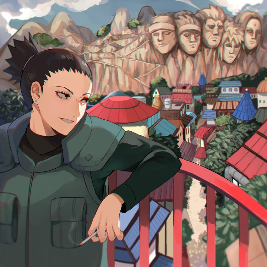 nara shikamaru (naruto and 1 more) drawn by kani_nyan