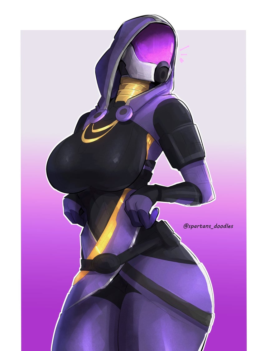 tali'zorah (mass effect and 1 more) drawn by spartans_doodles