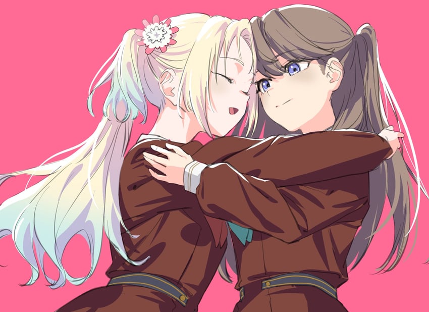 fujishima megumi and osawa rurino (love live! and 1 more) drawn by koiori