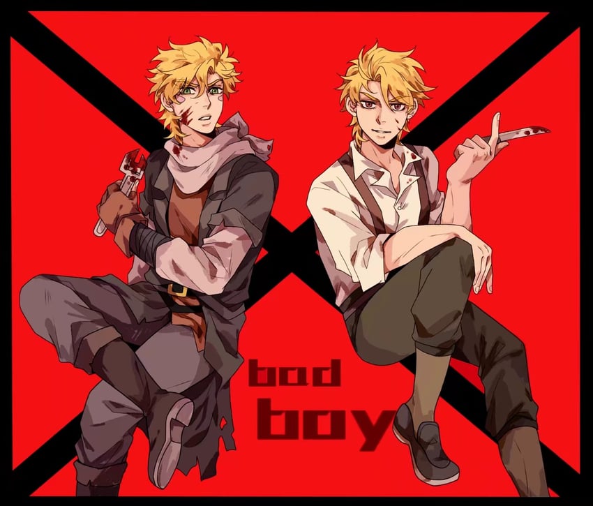 dio brando and caesar anthonio zeppeli (jojo no kimyou na bouken and 2 more) drawn by jo_jun