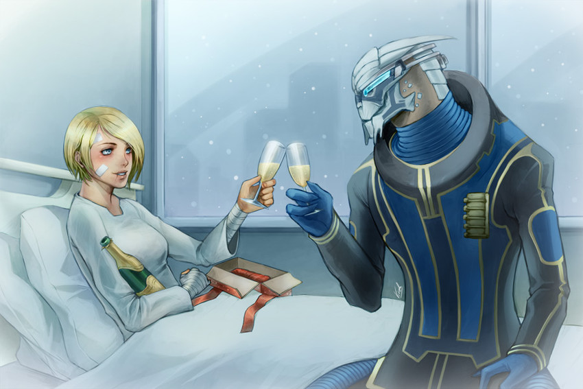 commander shepard and garrus vakarian (mass effect and 1 more) drawn by jeanne_kongphengta