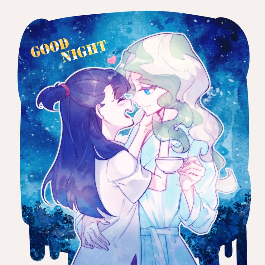 kagari atsuko and diana cavendish (little witch academia) drawn by milk_puppy