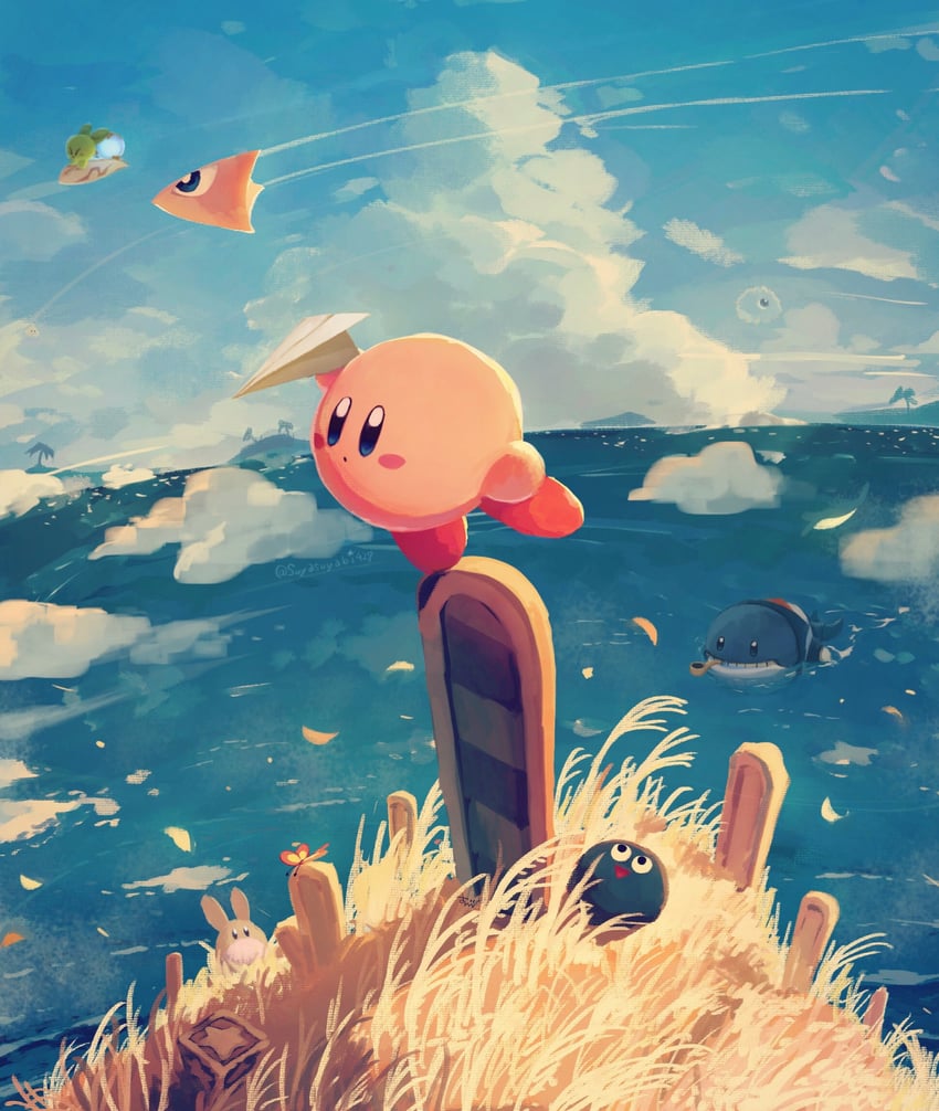 kirby, gooey, morpho knight, kracko, ufo, and 3 more (kirby) drawn by suyasuyabi