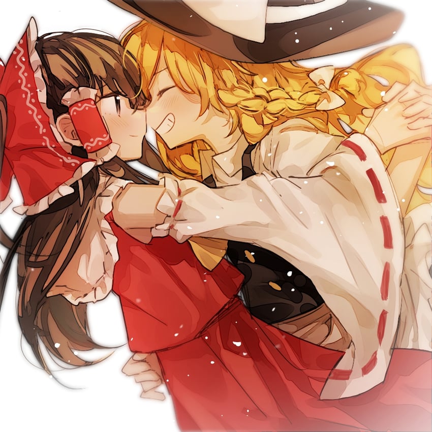 hakurei reimu and kirisame marisa (touhou) drawn by inuko_(ink0425)