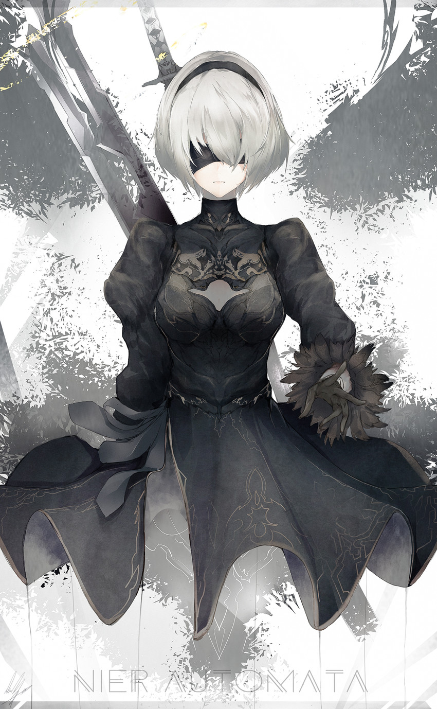 2b (nier and 1 more) drawn by marumoru