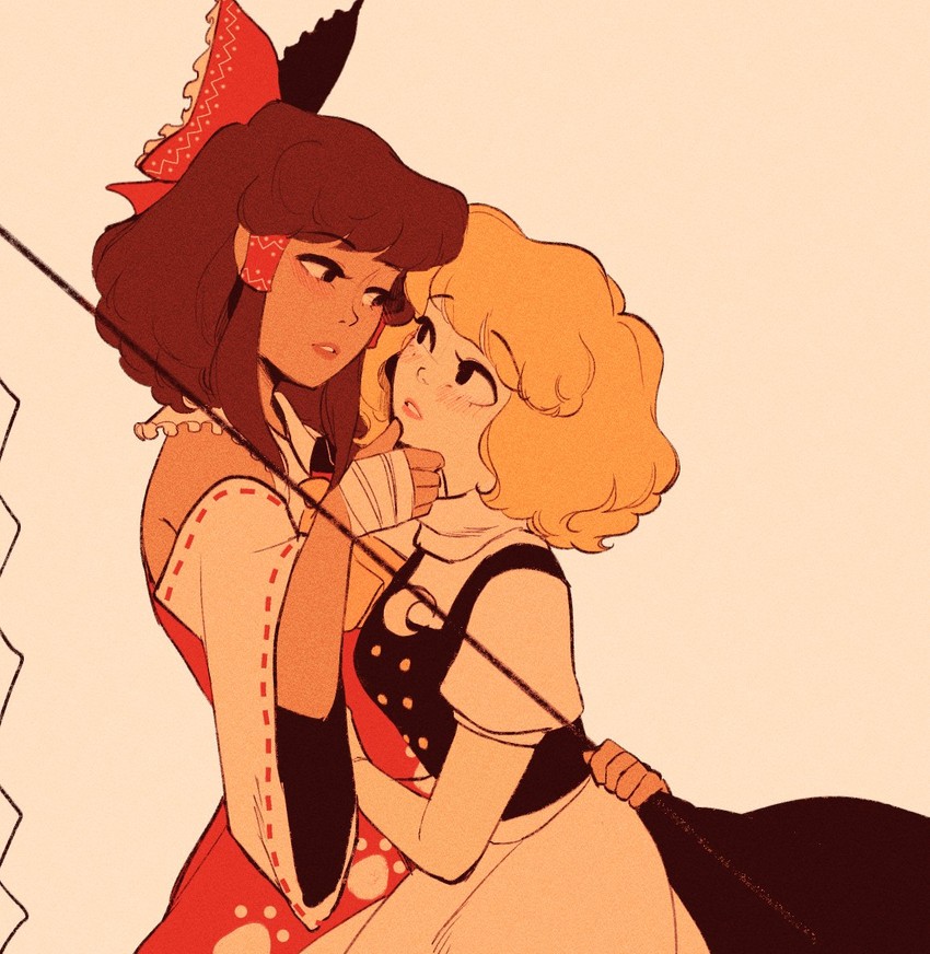 hakurei reimu and kirisame marisa (touhou and 2 more) drawn by pixie_(milkywaypixies)
