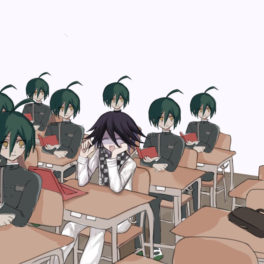 oma kokichi and saihara shuichi (danganronpa and 1 more) drawn by w7324960824577