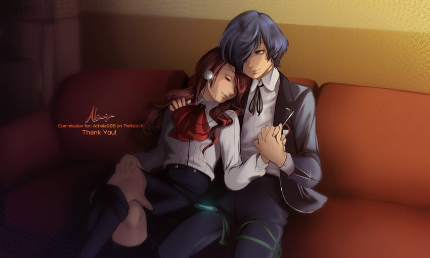 yuuki makoto and kirijou mitsuru (persona and 2 more) drawn by scarleypsd