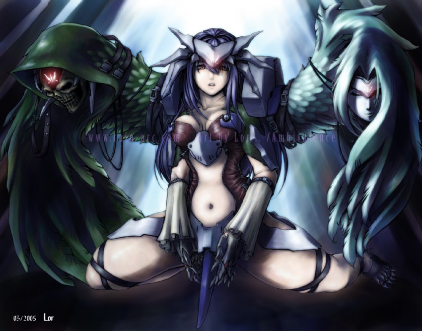 dizzy, necro, undine, and justice (guilty gear) drawn by rainarc_rhapsody