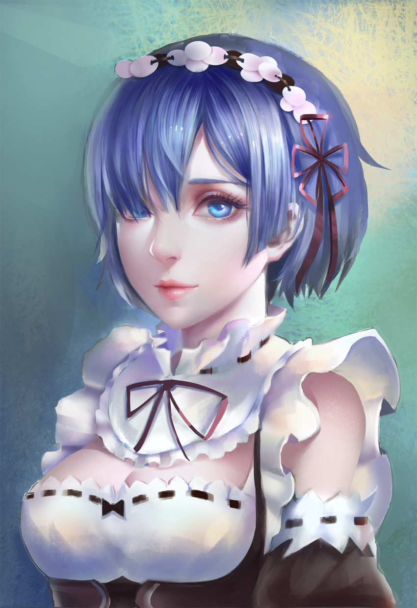 rem (re:zero kara hajimeru isekai seikatsu) drawn by mcaster