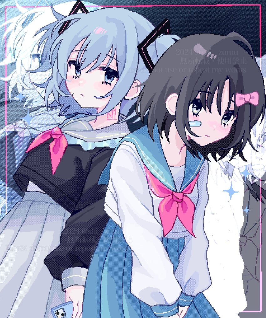 hatsune miku and kaai yuki (vocaloid) drawn by shizumu_(shi_zumu)