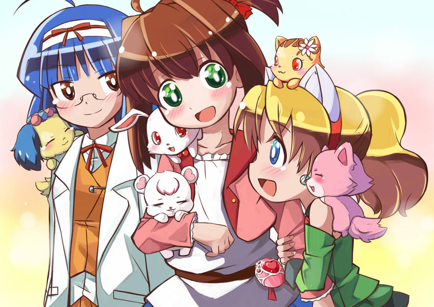 sakura akari, miria marigold mackenzie, and sara (jewelpet and 1 more) drawn by iken