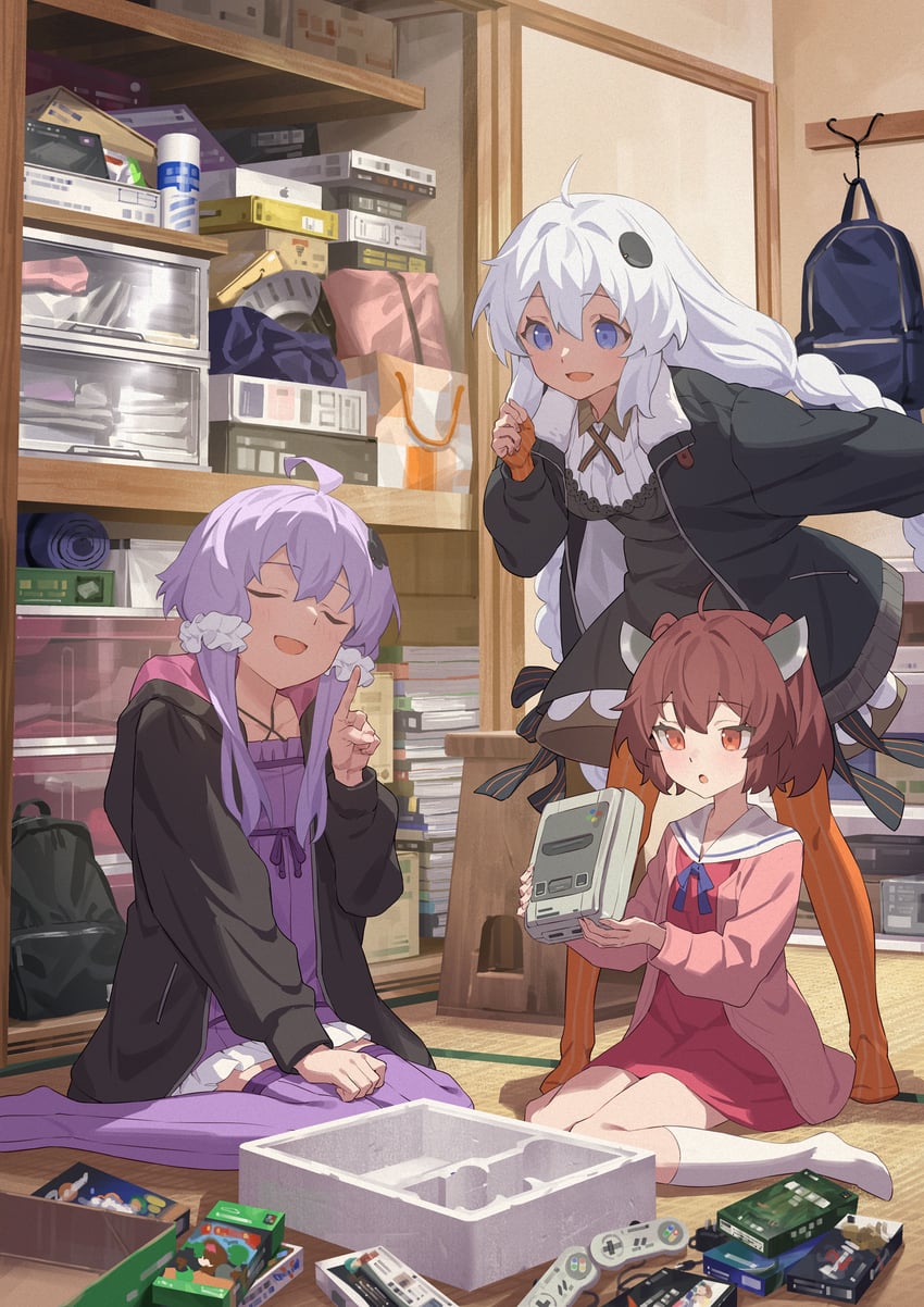 yuzuki yukari, kizuna akari, and touhoku kiritan (voiceroid and 1 more) drawn by yamamomo_(plank)