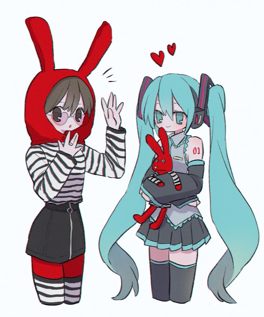hatsune miku and juan carlos bodoque (vocaloid and 1 more) drawn by ri_(qrcode)