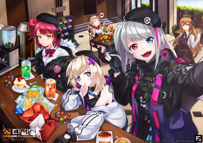 springfield, mdr, aa-12, mp7, idw, and 1 more (girls' frontline) drawn by fomyu_(formula)