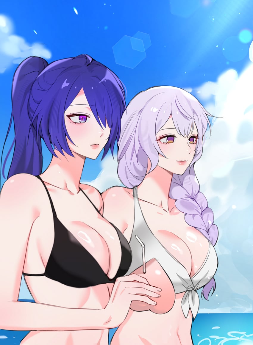 acheron and black swan (honkai and 1 more) drawn by 9_(hcl9fg)