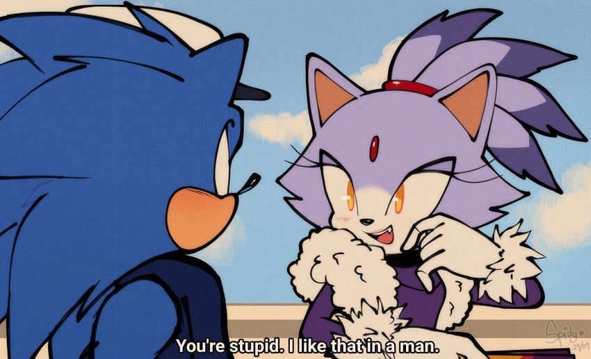 sonic the hedgehog and blaze the cat (sonic and 2 more) drawn by spidercheetos