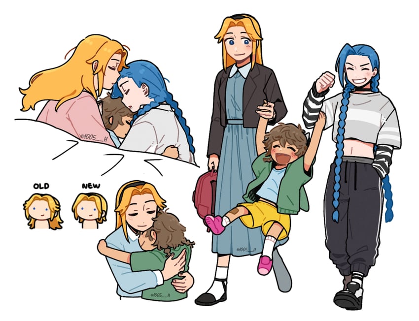 jinx, lux, and isha (league of legends and 1 more) drawn by bowwow_(hamju94)