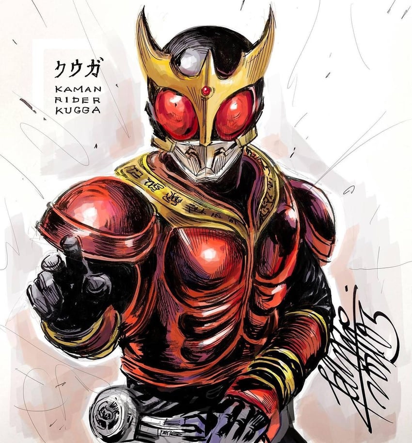 kamen rider kuuga (kamen rider and 1 more) drawn by felix_ip