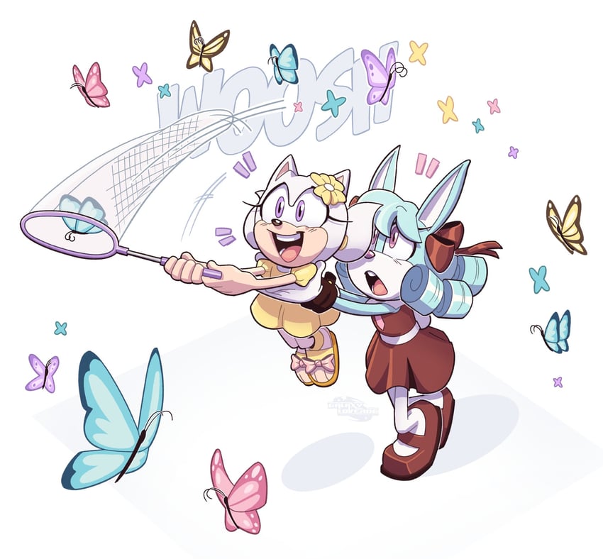 anya the rabbit and aura the hedgehog (original and 1 more) drawn by galaxylover06