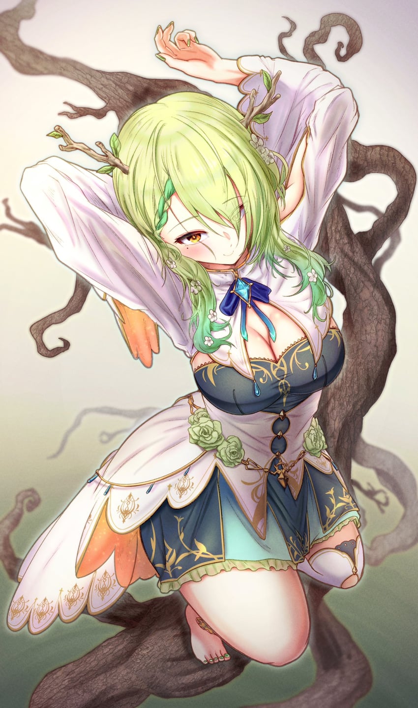 ceres fauna (hololive and 1 more) drawn by kaiju_ryoku