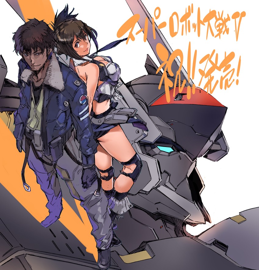 kisaragi chitose, vangray, and murakumo souji (super robot wars and 1 more) drawn by shimizu_eiichi and shimoguchi_tomohiro