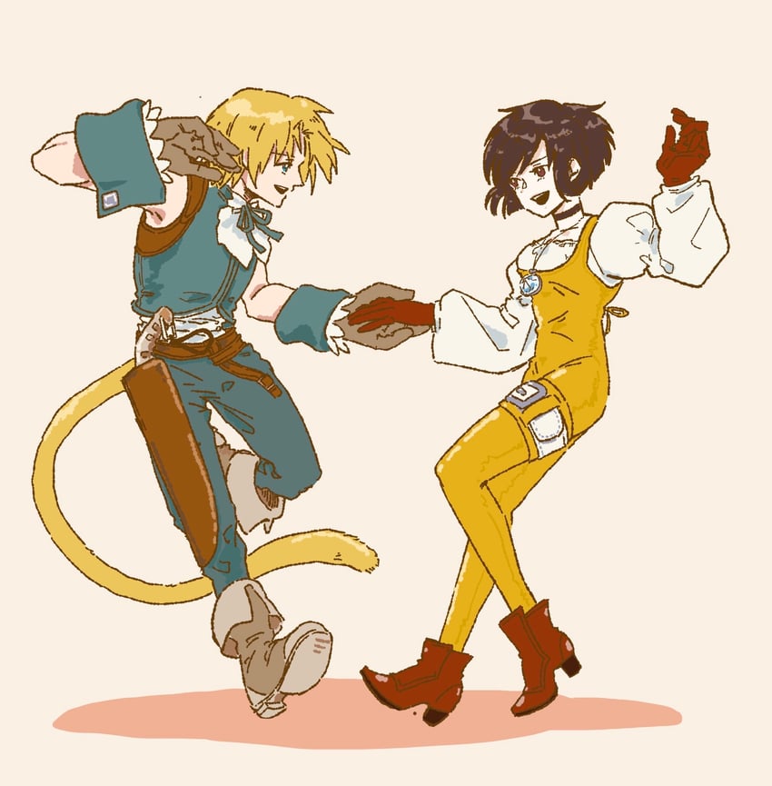 zidane tribal and garnet til alexandros xvii (final fantasy and 1 more) drawn by yoshidaaaan