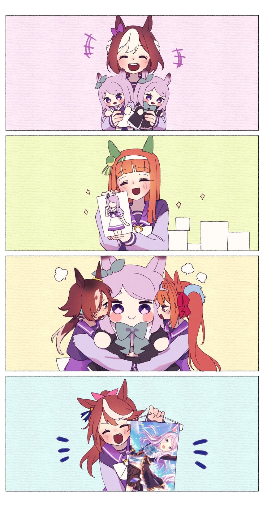 daiwa scarlet, mejiro mcqueen, tokai teio, silence suzuka, special week, and 1 more (umamusume) drawn by ggubii0225