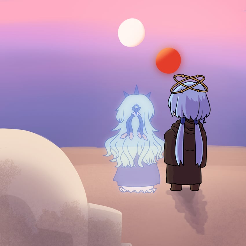 mobius and griseo (honkai and 2 more) drawn by mokkyo_(motkyo)