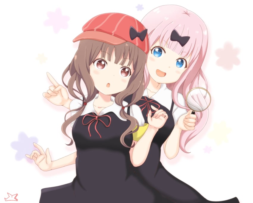 fujiwara chika and iino miko (kaguya-sama wa kokurasetai ~tensai-tachi no renai zunousen~) drawn by samenoido