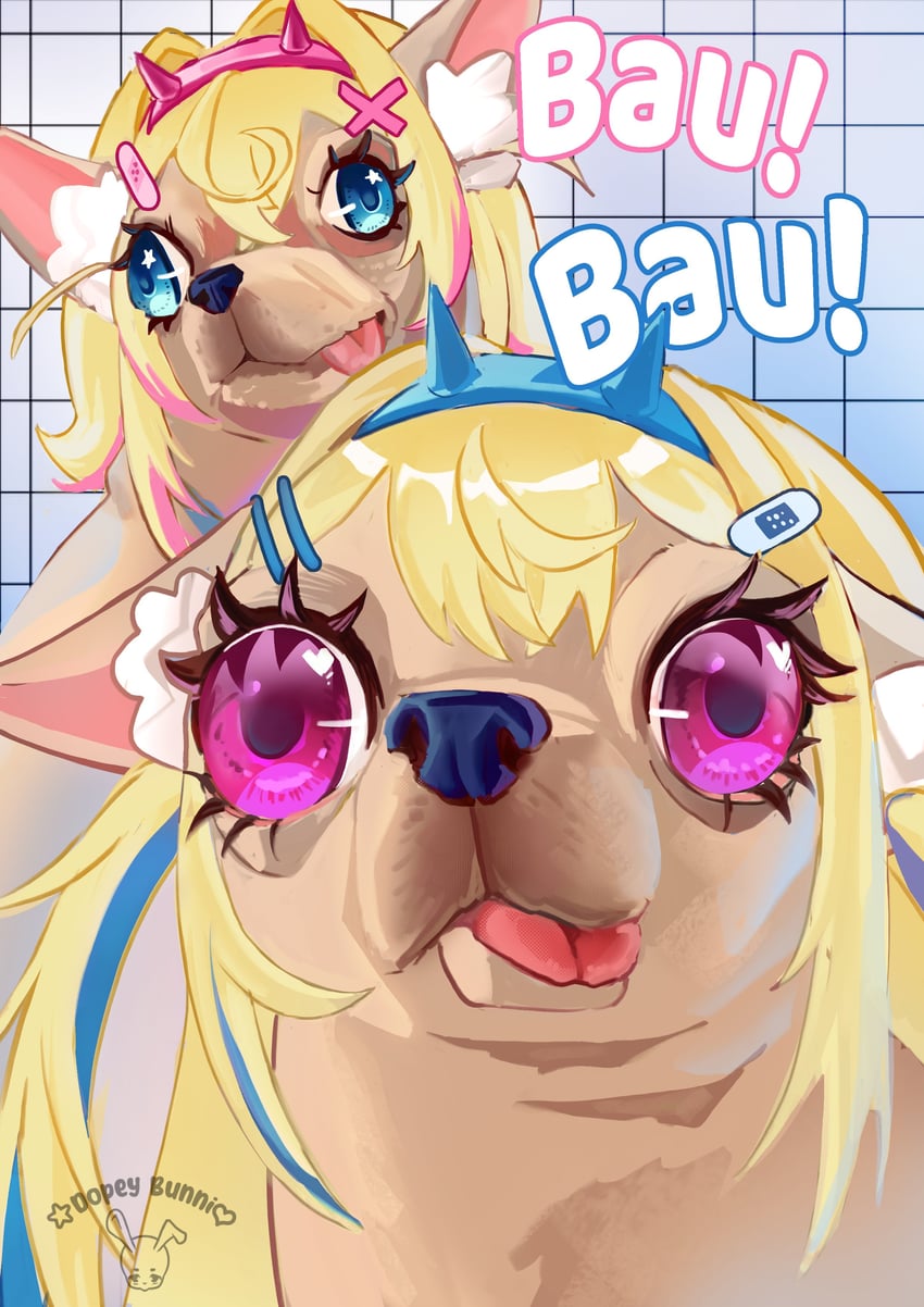 fuwawa abyssgard and mococo abyssgard (hololive and 1 more) drawn by dopeybunni