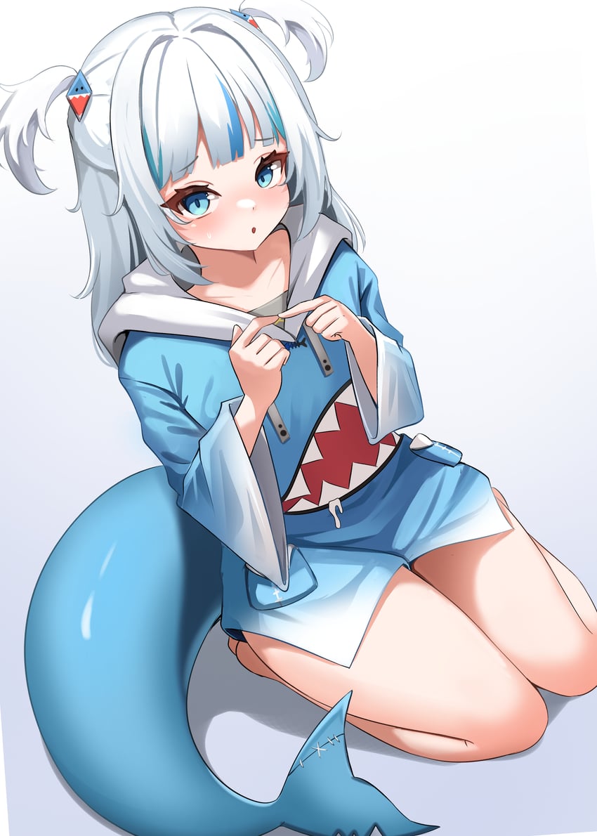 gawr gura (hololive and 1 more) drawn by biyo_yoo