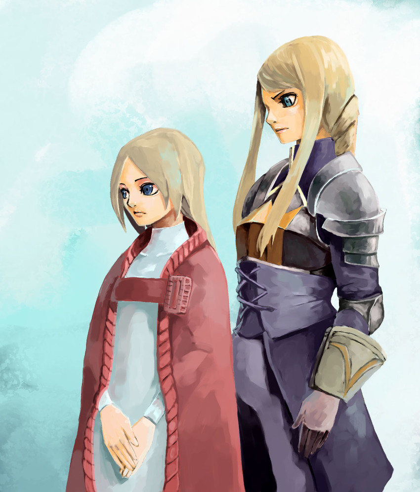 agrias oaks and ovelia atkascha (final fantasy and 1 more) drawn by sachiwo