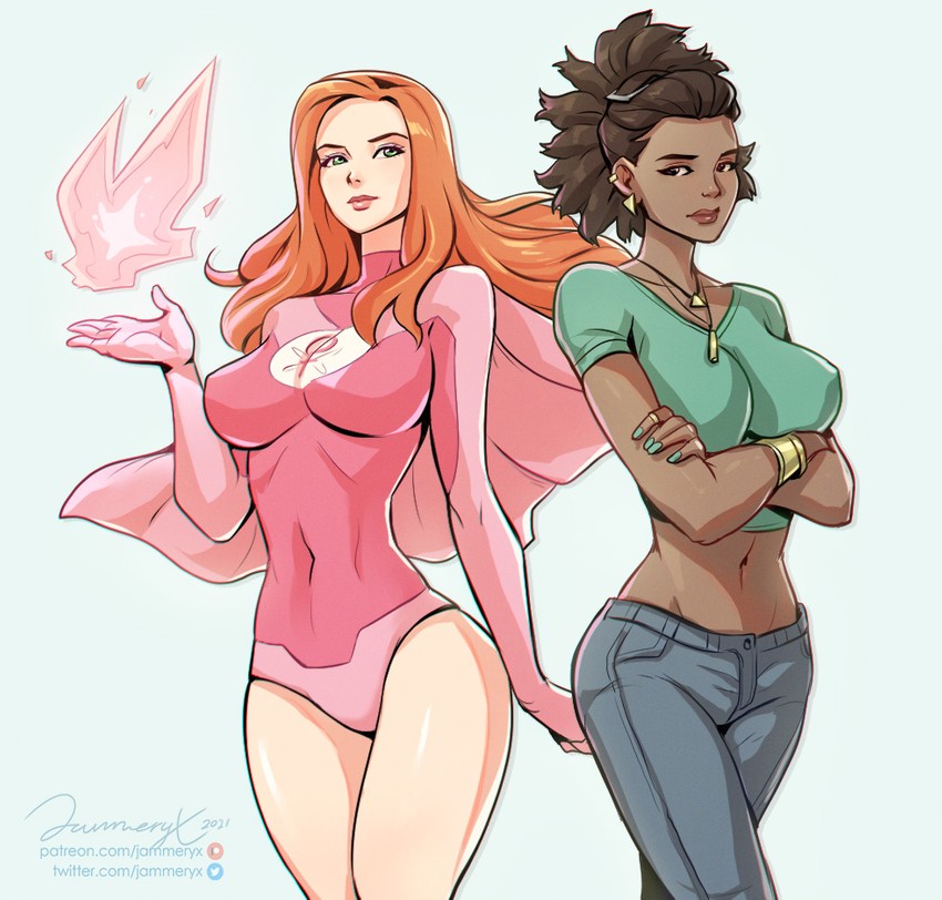 atom eve, samantha eve wilkins, and amber bennett (invincible) drawn by jammeryx