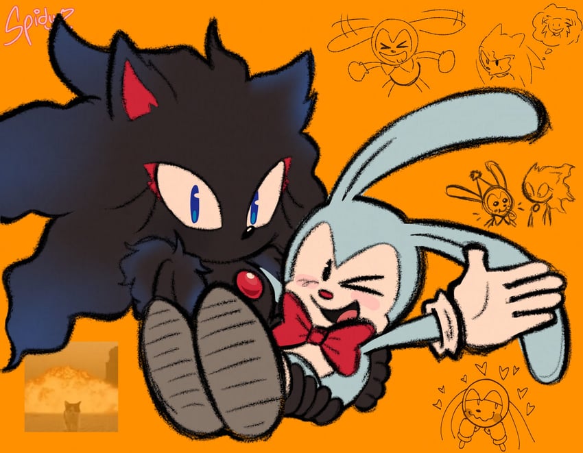 sonic the hedgehog, shadow the hedgehog, blaze the cat, and terios (sonic) drawn by spidercheetos
