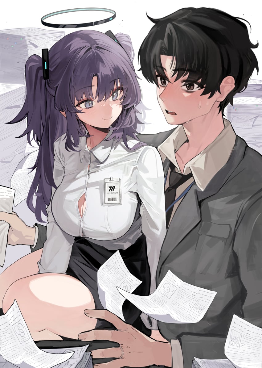 sensei and yuuka (blue archive and 1 more) drawn by movik