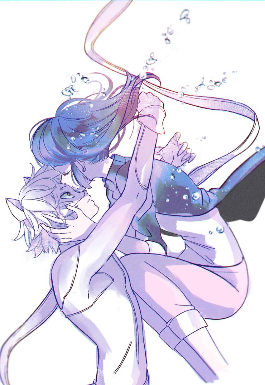 marinette dupain-cheng, adrien agreste, and chat blanc (miraculous ladybug) drawn by seio_(nao_miragggcc45)