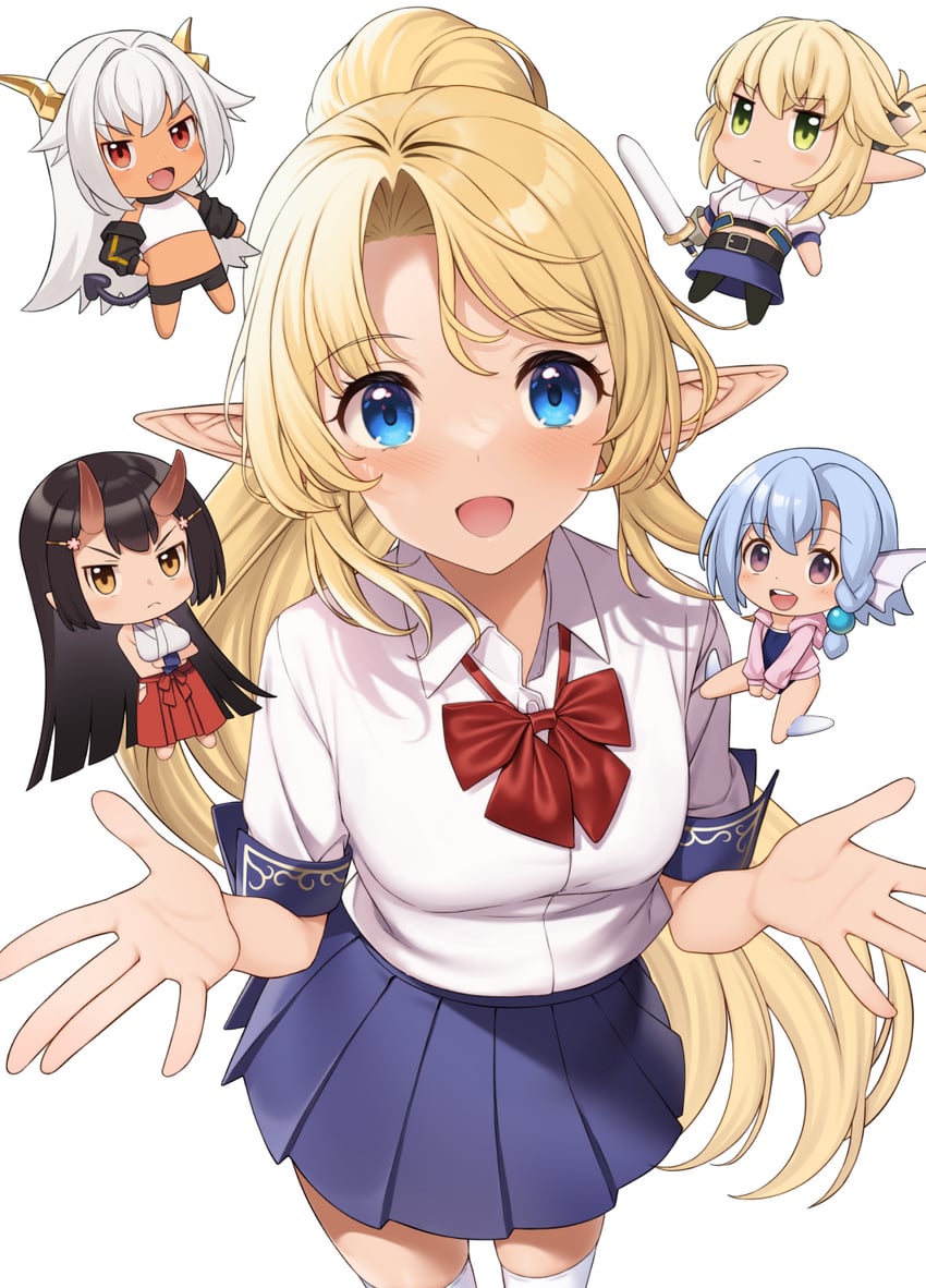 iris, ursula, aegis, origamine ouka, and elliot leucosia (original and 1 more) drawn by takunomi