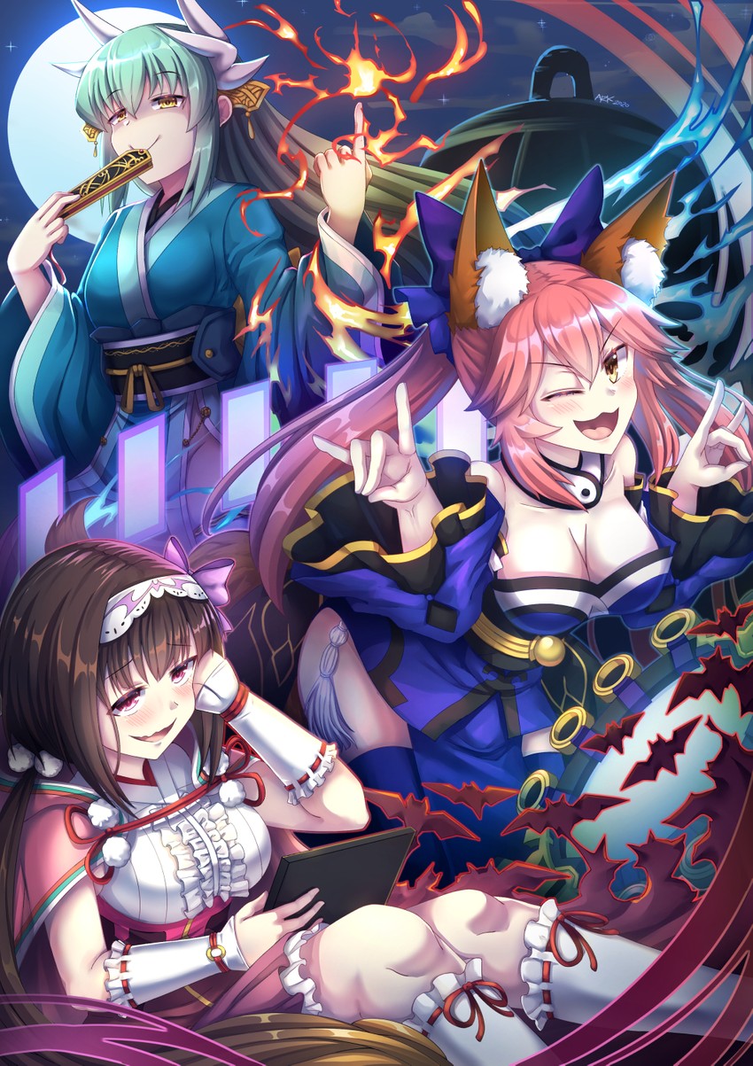 tamamo, tamamo no mae, kiyohime, and osakabehime (fate and 2 more) drawn by arkfield
