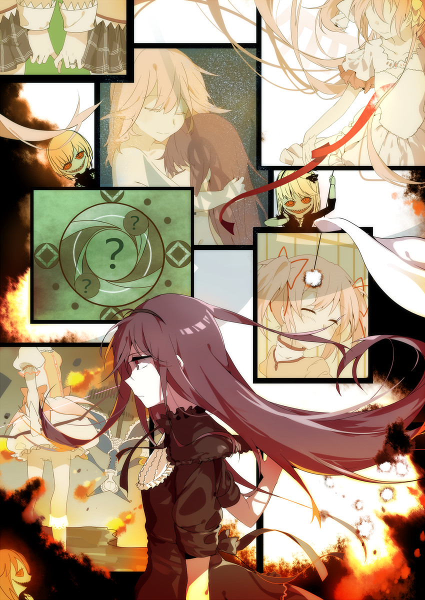 akemi homura, kaname madoka, ultimate madoka, walpurgisnacht, homulilly, and 1 more (mahou shoujo madoka magica and 1 more) drawn by zgxuke