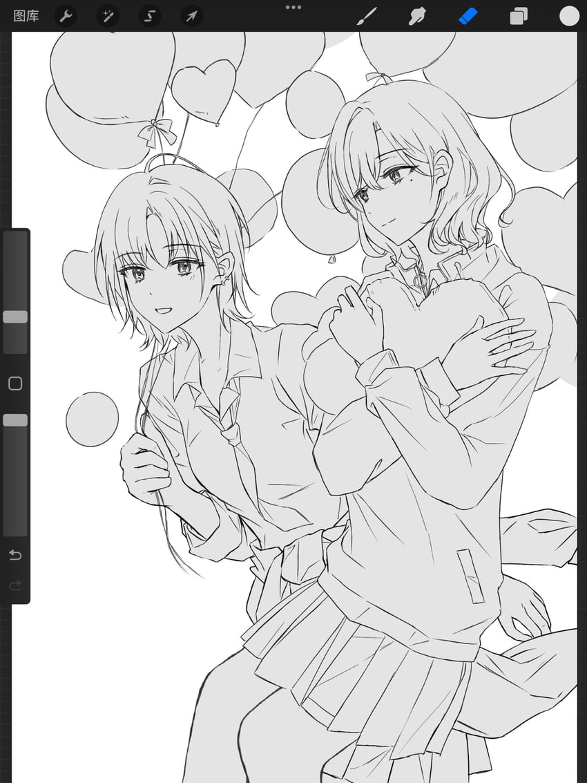 higuchi madoka and asakura toru (idolmaster and 1 more) drawn by ushio0104