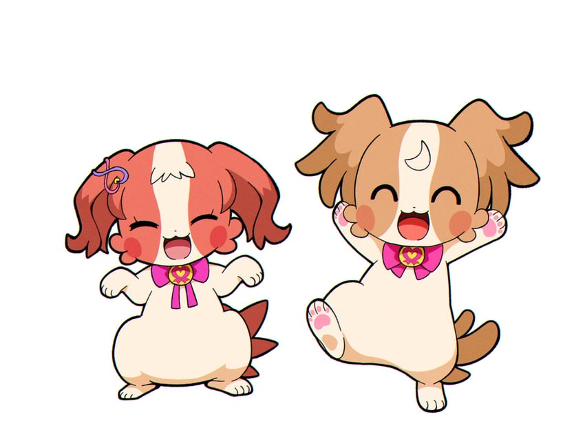 inukai komugi and inukai iroha (precure and 1 more) drawn by @est@
