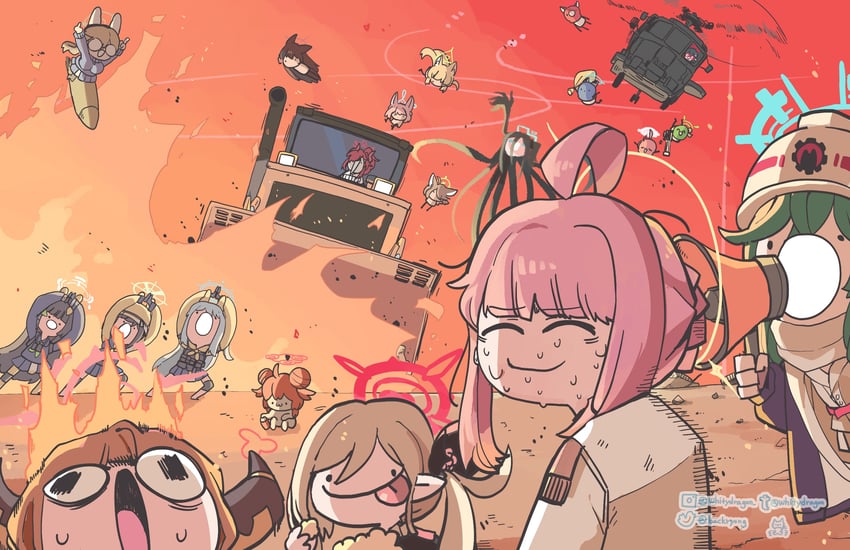 shiroko, hoshino, aris, aru, mutsuki, and 15 more (blue archive) drawn by whitydragon