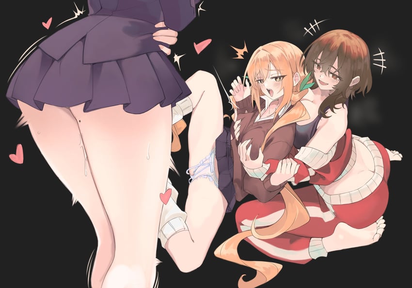 hanazono hakari, inda karane, and bonnouji momoha (kimi no koto ga dai dai dai dai daisuki na 100-nin no kanojo) drawn by hornfelstone