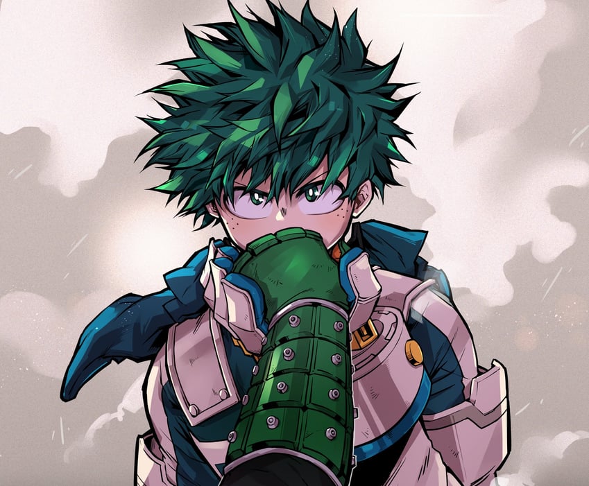 midoriya izuku and bakugou katsuki (boku no hero academia) drawn by chiyaya