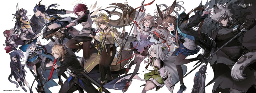 doctor, amiya, skadi, kal'tsit, exusiai, and 8 more (arknights) drawn by itefu