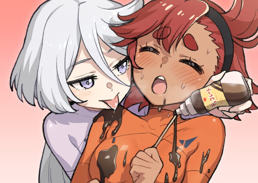 suletta mercury and miorine rembran (gundam and 1 more) drawn by heebee