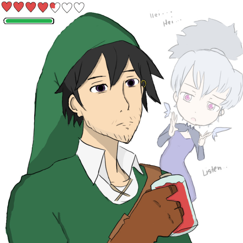 link, yin, navi, and hei (the legend of zelda and 2 more) drawn by drawfag
