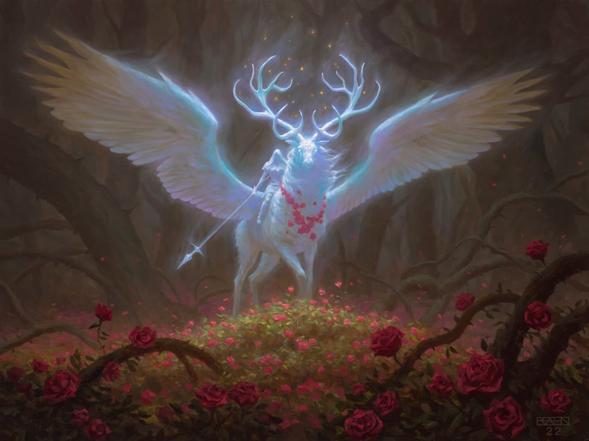 archon of the wild rose (magic: the gathering) drawn by chris_rahn